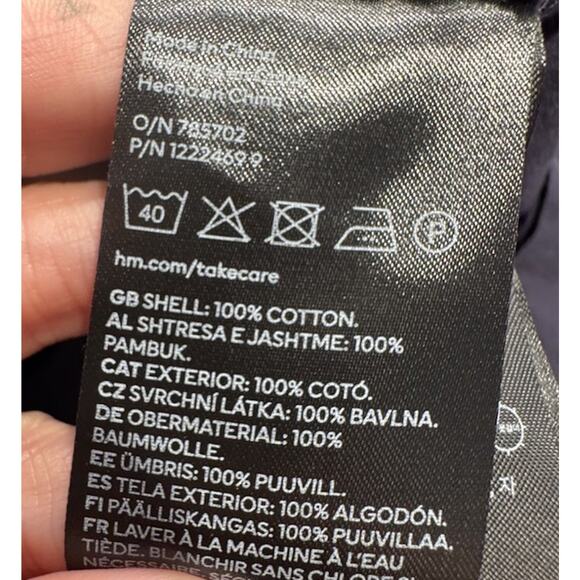 H&M Navy Shirt Mens Size Small Regular Fit Button Front Short Sleeve Lightweight - Picture 5 of 5